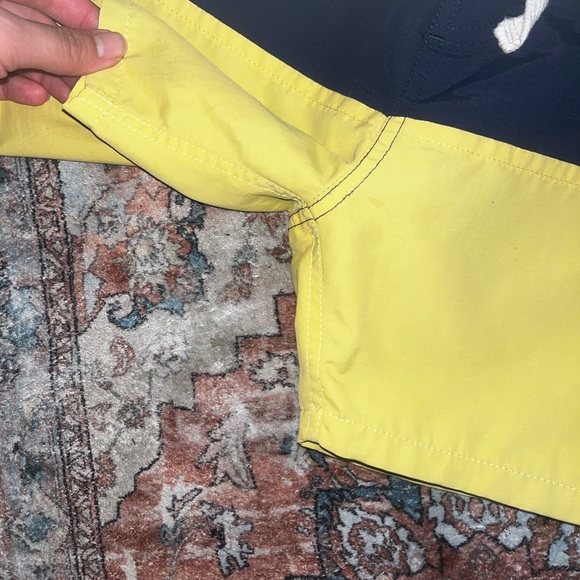 Saturdays NYC Surf NYC Swim Trunks Colorblock Navy Yellow 30 Nylon Unlined - Picture 3 of 7